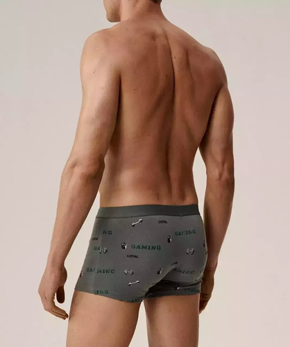 Boxer da uomo 3MH-223/25 in cotone nero-khaki, confezione da 3 pezzi, vestibilità comoda