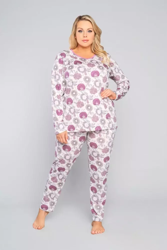 Pigiama da donna a maniche lunghe, pantaloni Lobelia Italian Fashion -