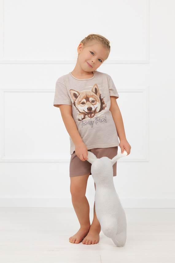 Pigiama bambina Shiba Italian Fashion 100% cotone shorts