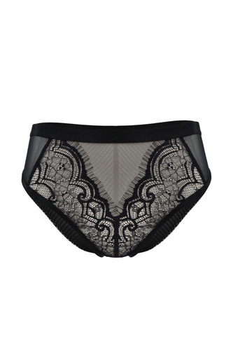 Mediolano Exclusive 19257 Slip donna nero in pizzo e rete
