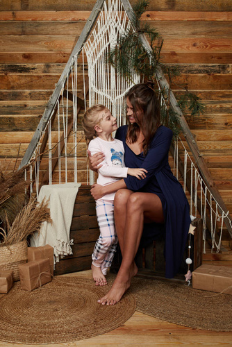 Song Accappatoio donna manica 3/4 Moda italiana - blu navy