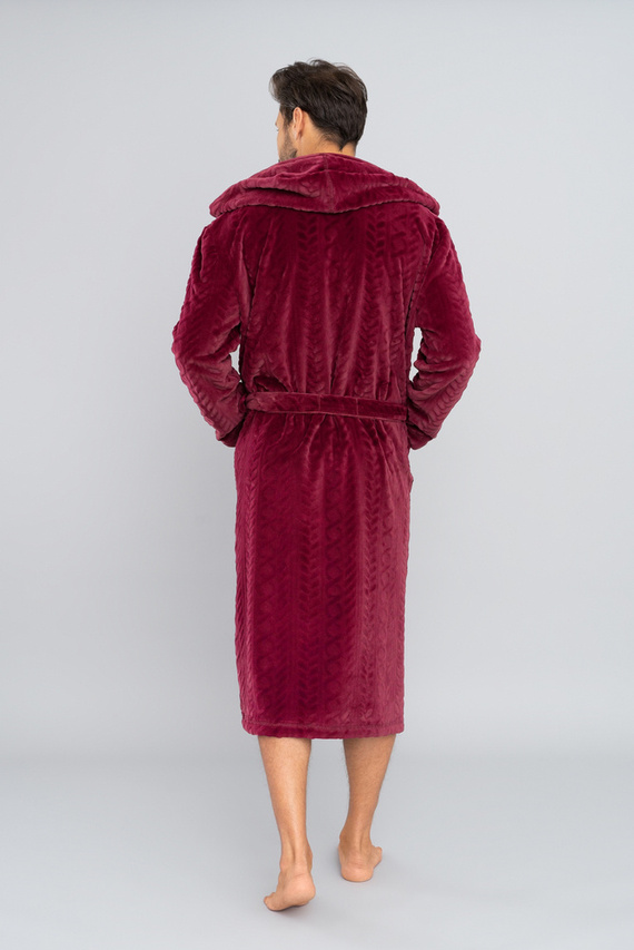Zygmunt Accappatoio da uomo con cappuccio Moda italiana - bordeaux