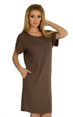523 Camicia da notte Paula kr. manica - mocca
