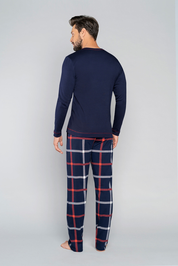 Horton Pigiama uomo manica lunga, pantaloni lunghi Moda italiana - blu navy/stampa