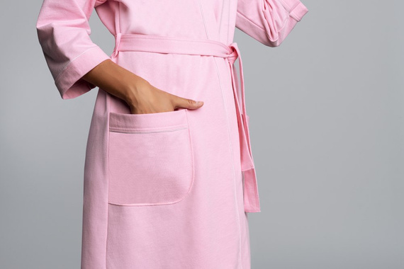 Kalia Accappatoio da donna con maniche a 3/4 Moda italiana - rosa