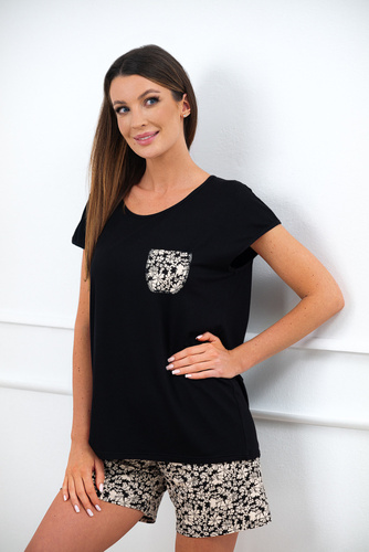 Birma Pigiama da donna a maniche corte, pantaloni corti Moda italiana - nero