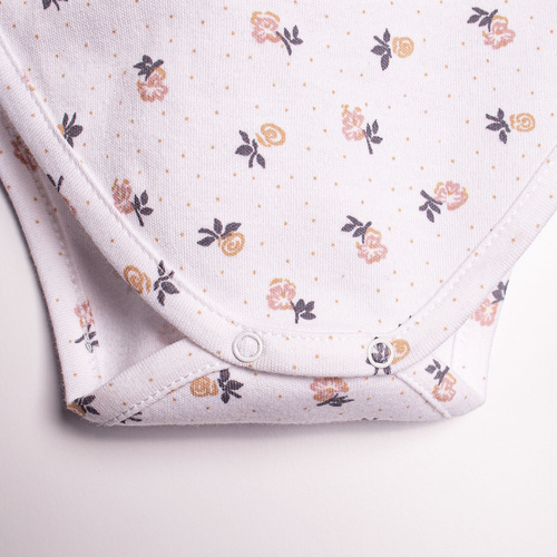 Body in cotone per bambina con maniche corte e motivo floreale – Nicol, 220094