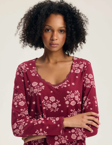 Camicia da notte Henderson 45404 Galla viola 100% cotone manica corta