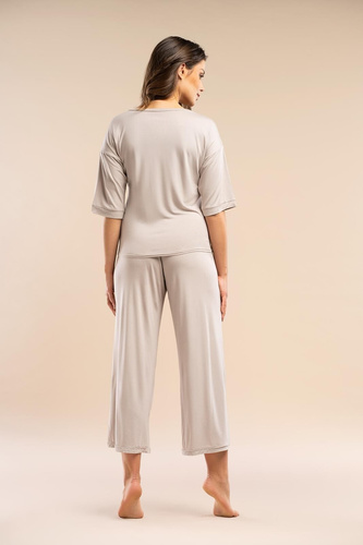 Pigiama donna MK34 Only You beige Belle Reverie - viscosa, manica corta, leggero e sensuale