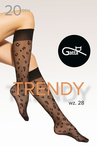 Calzettoni di tendenza.28 20 den Gatta nero-imbottito, guardolo non a pressione