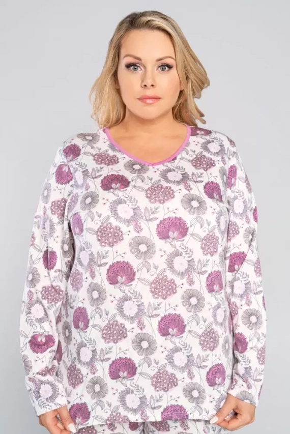 Pigiama da donna a maniche lunghe, pantaloni Lobelia Italian Fashion -