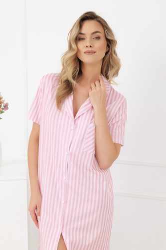 Camicia da notte donna Genna Italian Fashion 100% cotone righe