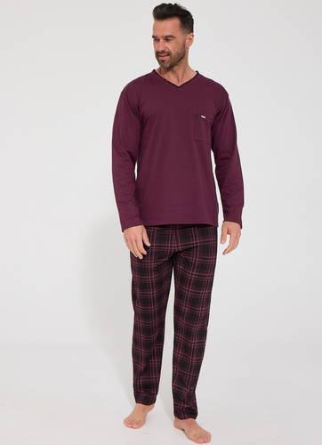 Pigiama Uomo Cornette 122/334 Russell 100% Cotone Manica Lunga Scollo a V