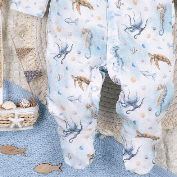 ABN-5450 Pigiama per bambino Sea Of Joy Nini - cotone organico, chiusura con bottoni a pressione