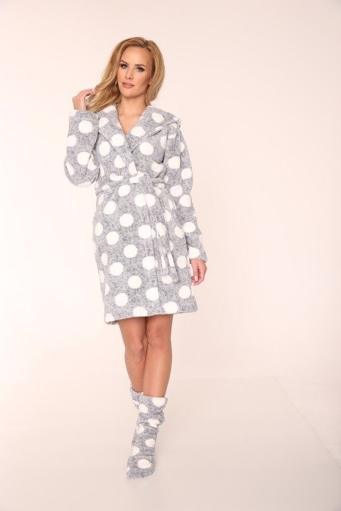 323 Accappatoio Forex a pois - grigio