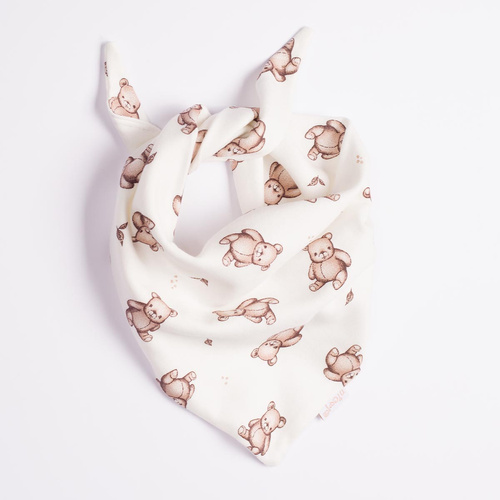 227077 Nicol BENEK Foulard per bambini 100% cotone crema con orsetti