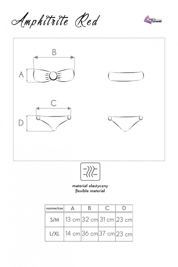 Anfitrite LC 9731 Costume da bagno LivCo Corsetti - rosso