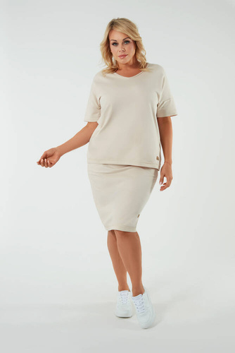 Gonna midi da donna Stella Moda italiana - beige