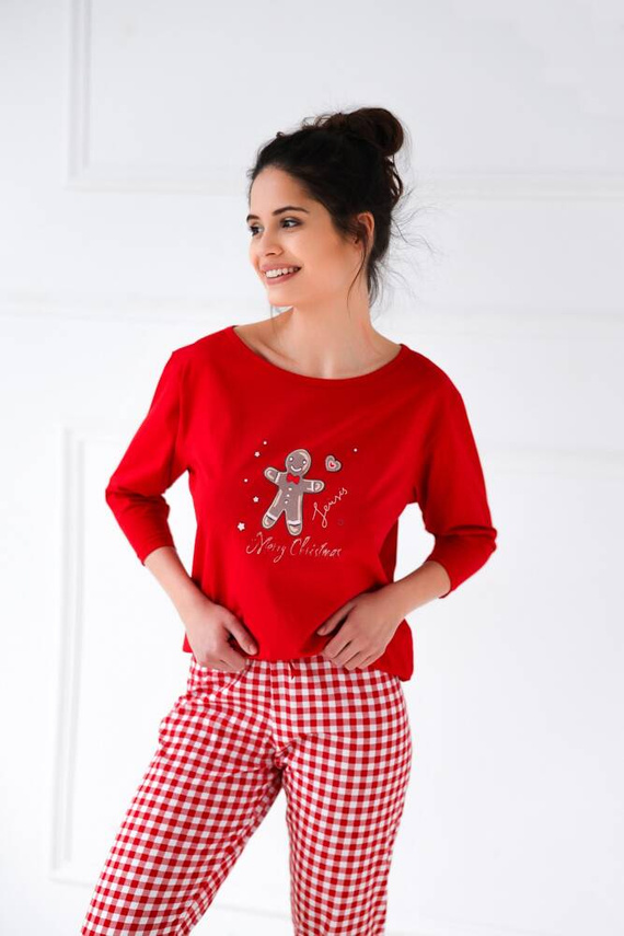 Pigiama da donna Sensis Christmas Cookie - rosso