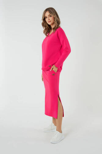Maxi gonna Stella donna Moda Italiana - fucsia