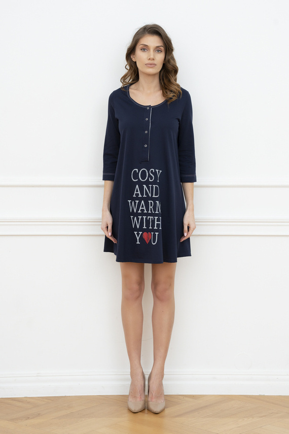 Camicia da gravidanza e allattamento Balm. manica 3/4 Italia Fashion - blu navy