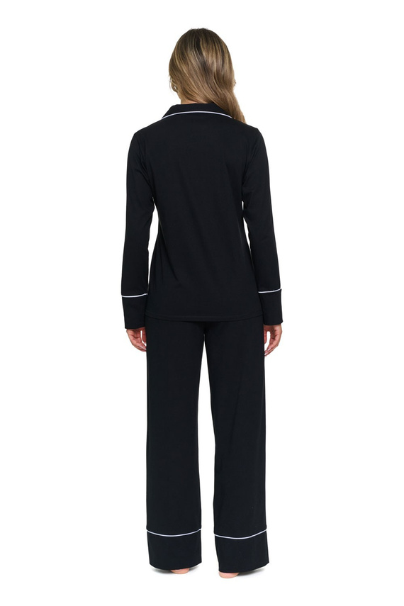 Pigiama donna Doctor Nap 7527 Noir 100% cotone, aperta, lunga