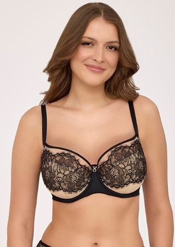 Ava 2229 nero - reggiseno semi-imbottito in pizzo, con ferretto, nero