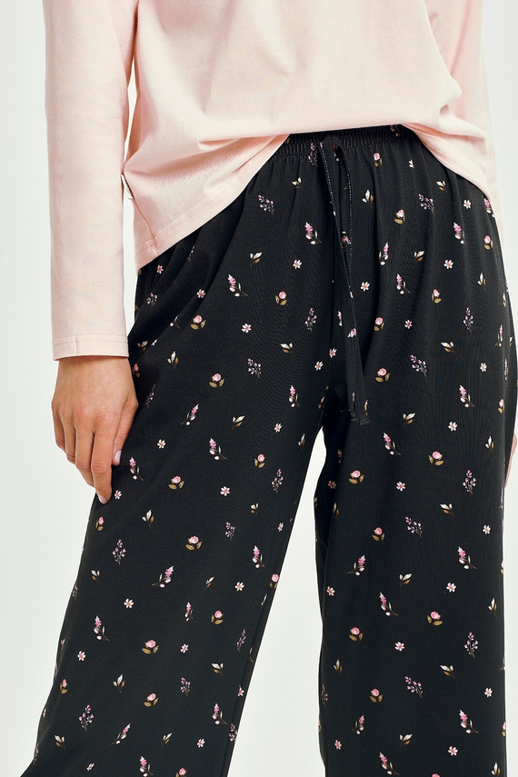 Pigiama donna Taro Irene 3457 rosa - manica lunga, pantaloni a 3/4, cotone