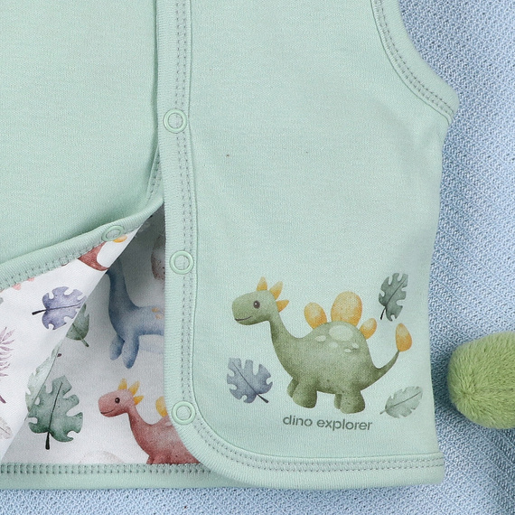 ABN-5575 Gilet Dino Explorer Nini - cotone organico, chiusura confortevole