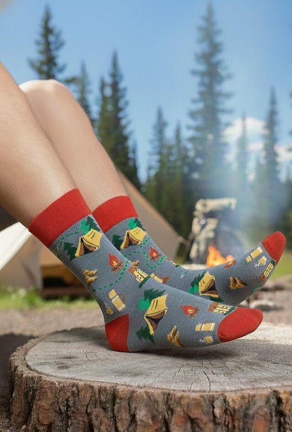 0125.053 Trekking - calze da uomo Milena con motivi colorati, Melange