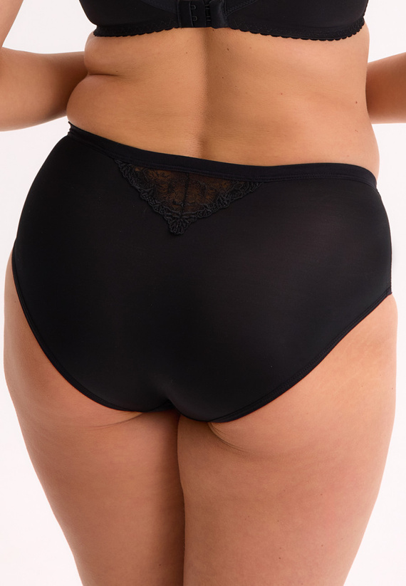 GFP 051 Gaia Kiara - mutandina nera, intera, con ricamo, tulle e microfibra