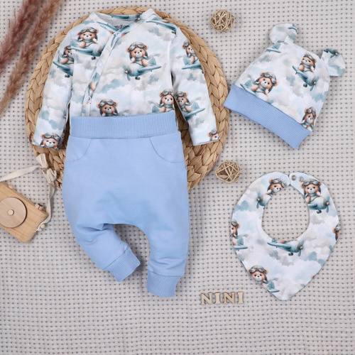 NINI ABK-0059/PIL completo neonato 4 pezzi Baby Bear Pilot