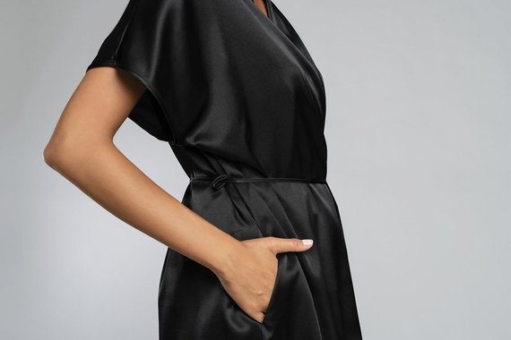 Touch Accappatoio a maniche corte Moda italiana - nero