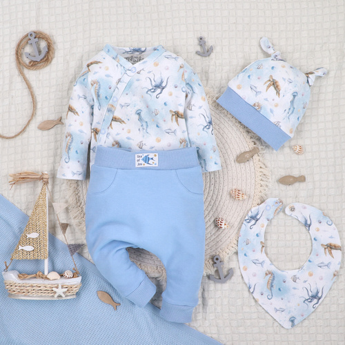 Completo neonato SEA OF JOY NINI cotone biologico OEKO-TEX morbido sicuro