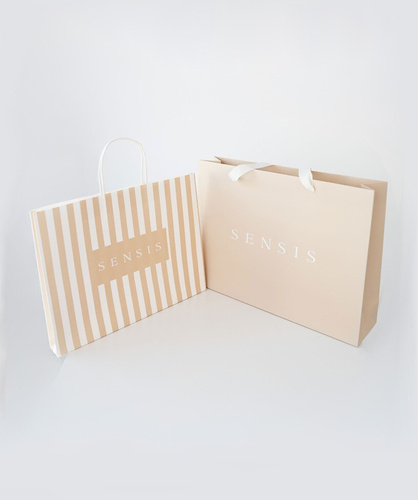 Sacchetto regalo Sensis - carta, a righe, piccolo W26 (36×4×28 cm)