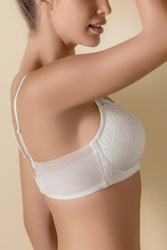 Selene Mireia Reggiseno Imbottito Senza Ferretto Comfort e Pizzo avorio-perla