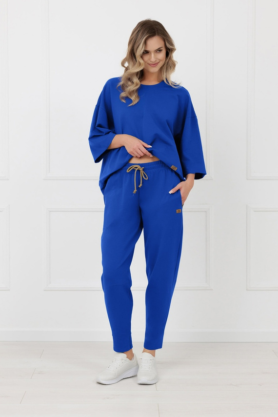 Pantaloni tuta Kaori Italian Fashion cotone cobalto