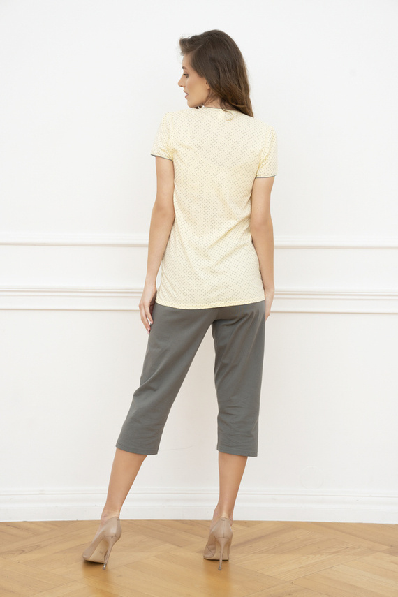 Pigiama donna Felicita a maniche corte - giallo