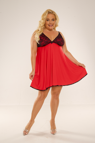 713 Camicia da notte Cloche Forex - rosso