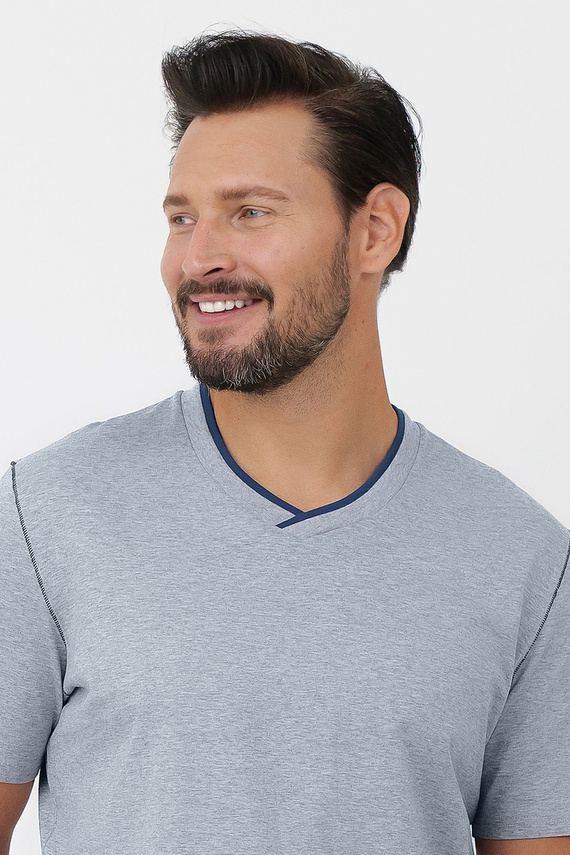 Pigiama uomo Devon Italian Fashion cotone manica corta melange
