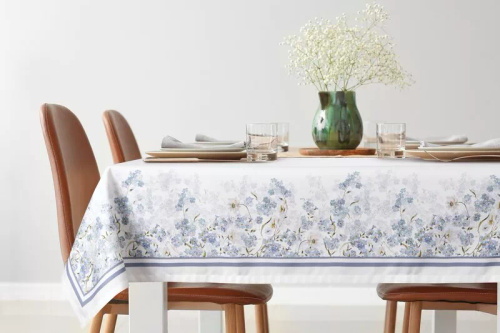 Tovaglia Summer 18 Eurofirany naturale con motivo non ti scordar di me 100% poliestere