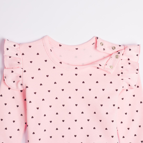 Body neonato Nicol Tosia 225097 100% cotone rosa con volant