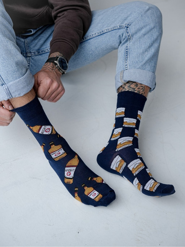 Calzini da uomo in cotone Whisky Milena 0125-074 blu navy - ineguagliabili, modello di design, vestibilità perfetta, comfort premium per tutti i giorni