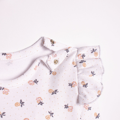 Body per bambina Nicol 220097 – 100% cotone, manica lunga, motivo floreale