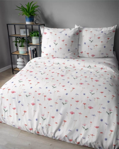 5486 B Detexpol Satin Stories bianco - rosa | 100% cotone, trama satinata, cerniera, confezione regalo
