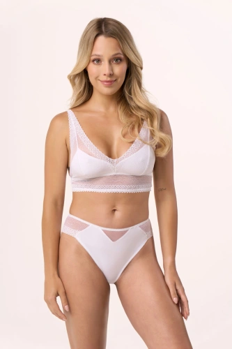 210 Bralette in pizzo Babell bianco - delicato, senza ferretto, elastico | Comfort e delicatezza femminile