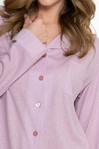 Koszula da notte Olimpia 1794 Leveza rosa 100% cotone con bottoni
