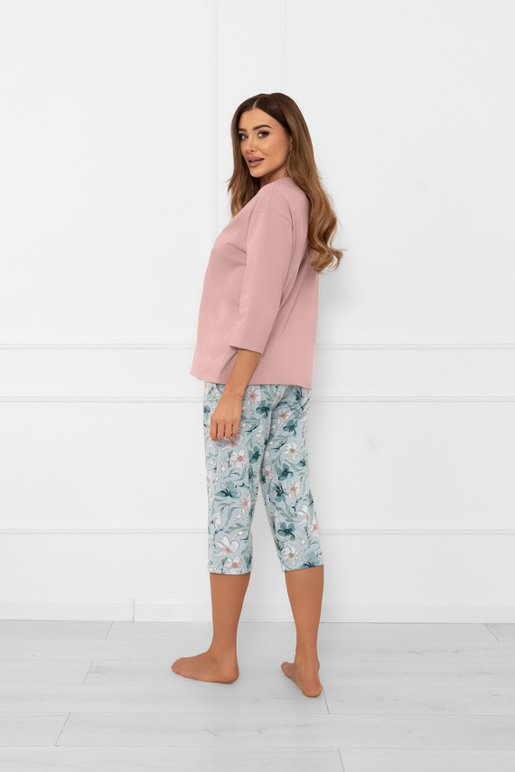 Pigiama donna Perlis - manica 3/4 e pantalone, cotone Italian Fashion