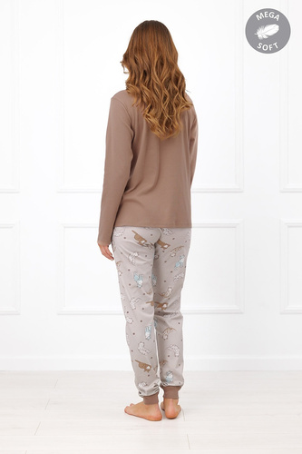 Italian Fashion Filomena pigiama donna Mega Soft lungo con gatti e tasche