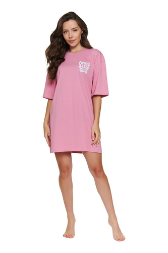 7427 Doctor Nap Camicia da Notte Donna in Cotone a Righe con Bottoni